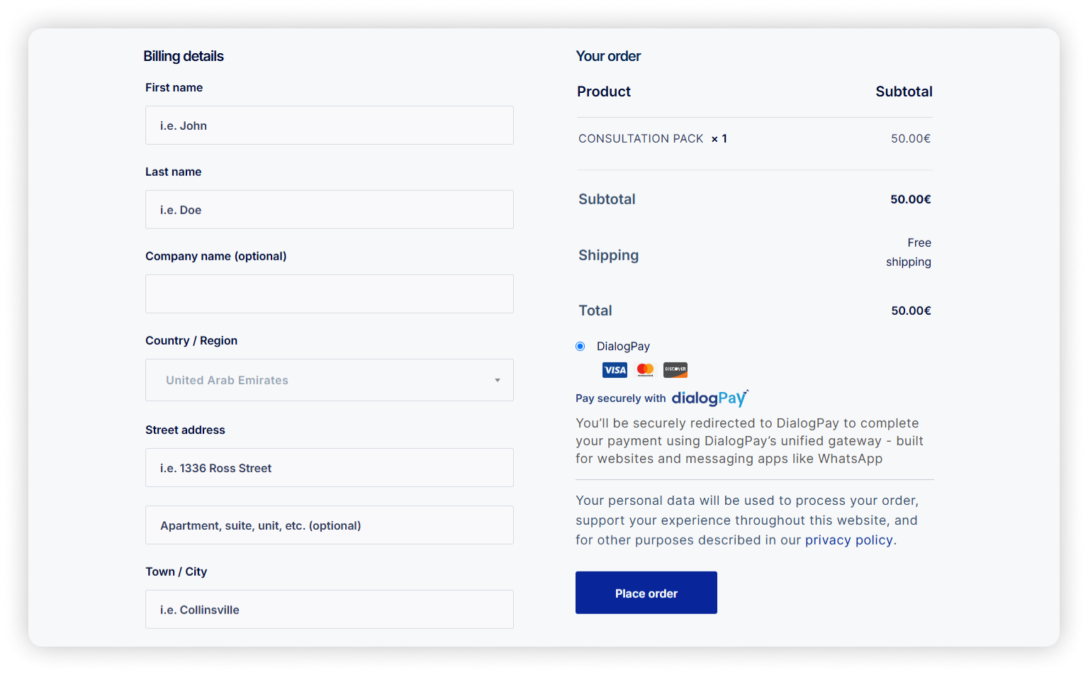 DialogPay Secure Checkout Interface